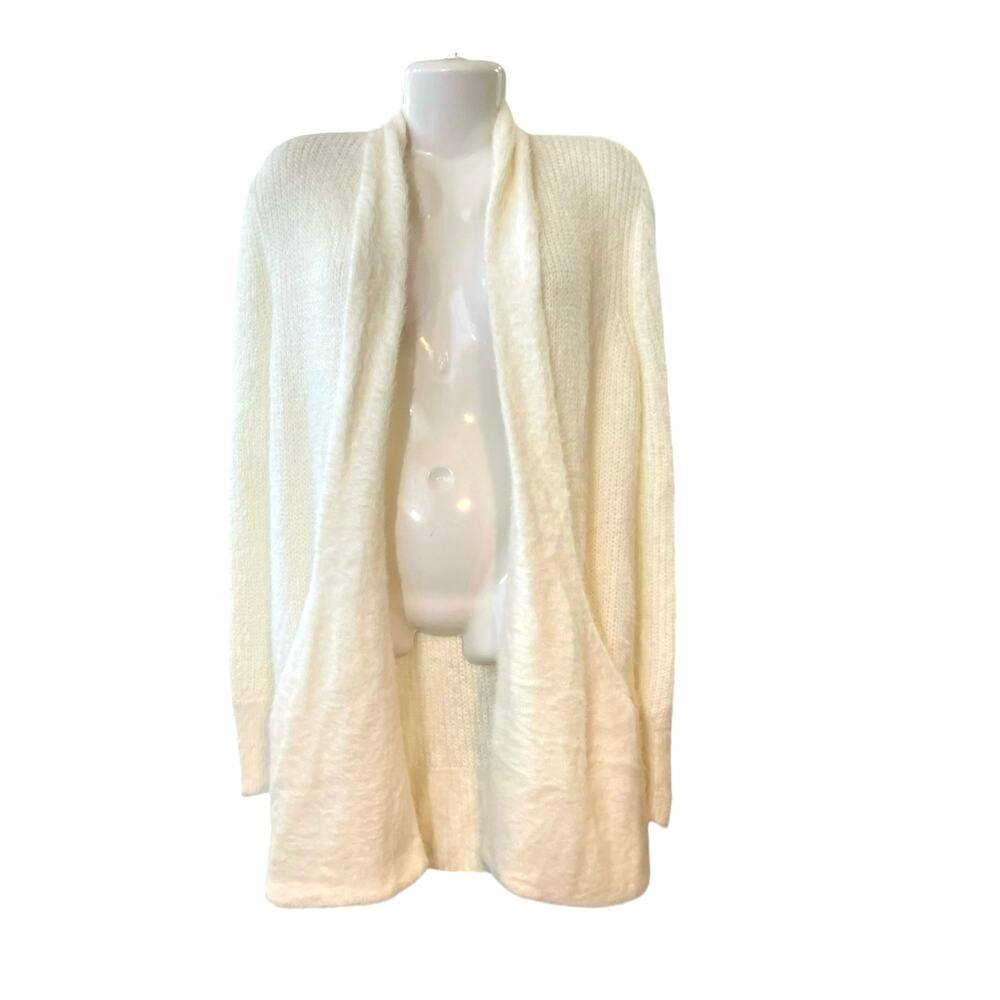 Marled Anthropologie Women's Cream Open Front Super Soft Cardigan Sweater Size S
